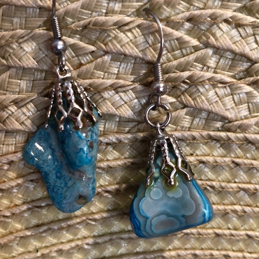 Blue stone earrings